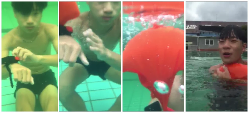IPUMP lifesaving float, inflatable buoy Underwater Emergency Rescue Device
