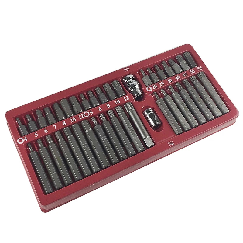 Set of 40pcs Star Screwdrivers Inner Hexagonal Spanner Bits Auto Repair Tools Spline Plum Blossom Type Screw Driver Tool Bit