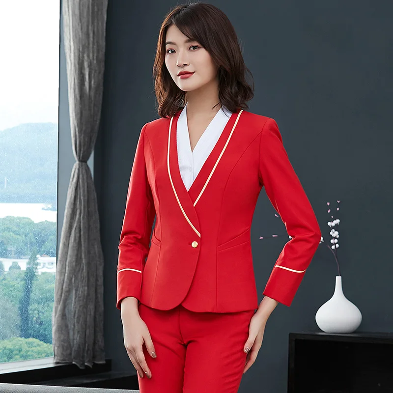 Индивидуальный дизайн авиационной униформы стюардесс Женская рабочая одежда