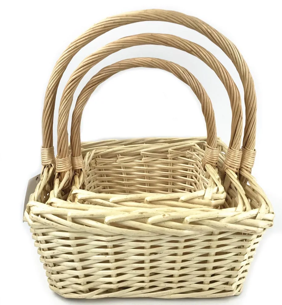 
High quality flower girl wicker baskets with handle 