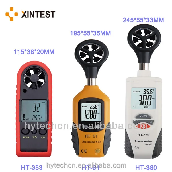 HT-81/HT-380 Высокое Качество, Низкая Цена Портативный Цифровой Ветер Анемометр для Измерения Скорости Ветра и Температуры