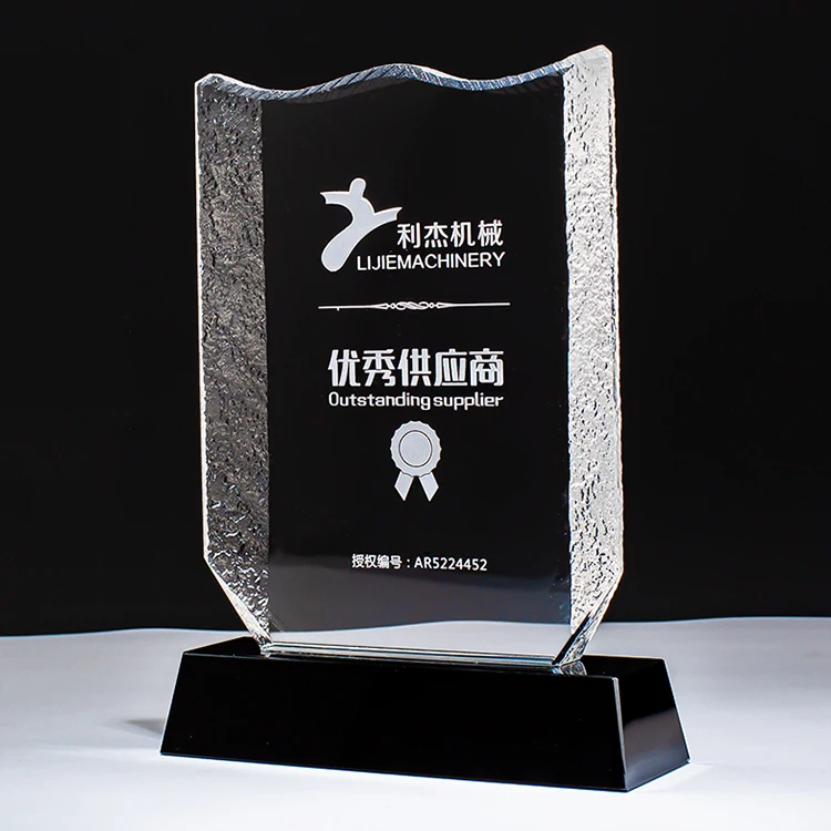 New 3D Laser Engraving Book shape Crystal Shield Trophy