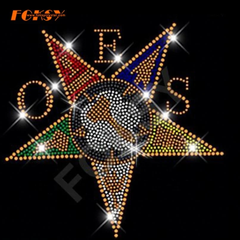 Eastern star letters alphabet OES hot fix rhinestone motif