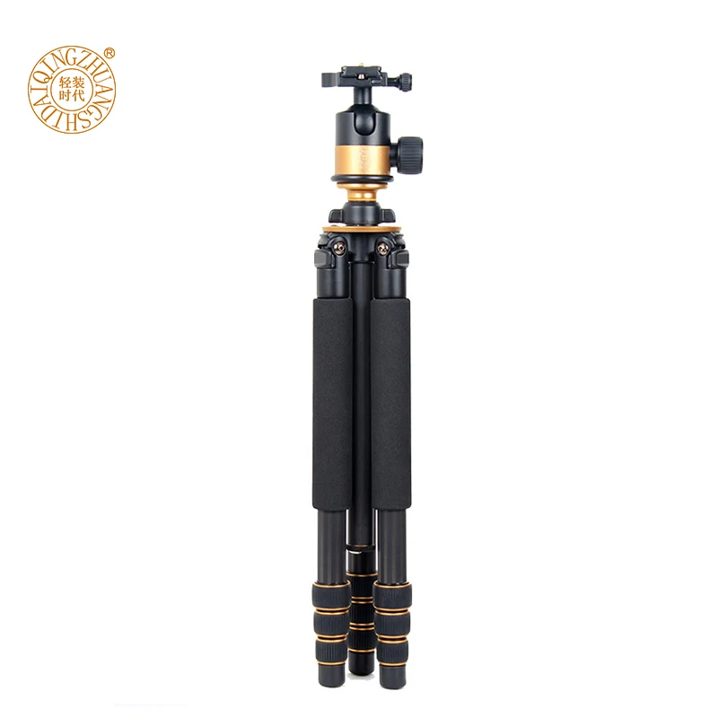 Q1000C 64' lightweight carbon fiber OEM motorized camera tripod monopod for DSLR Digital  Video camera with gimbal ball head