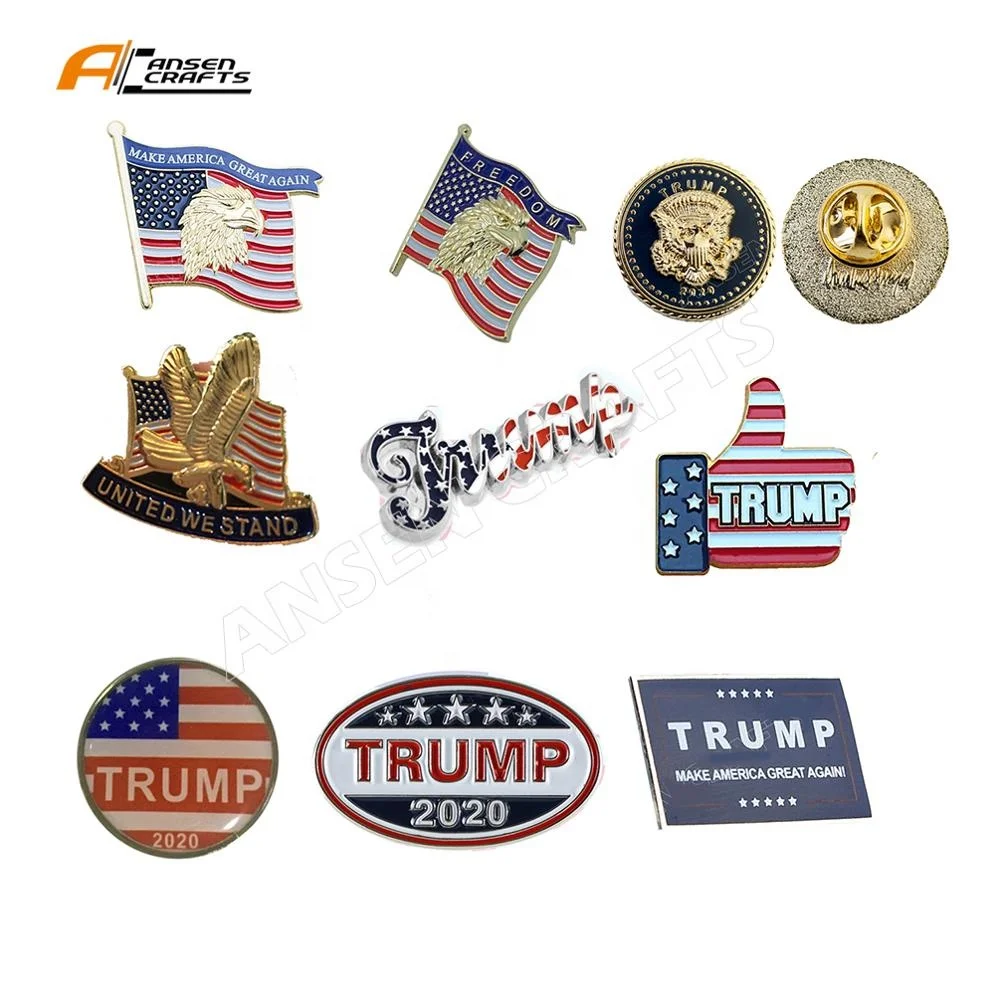 Металлический Нагрудный значок с изображением флага США о свободе Трампа