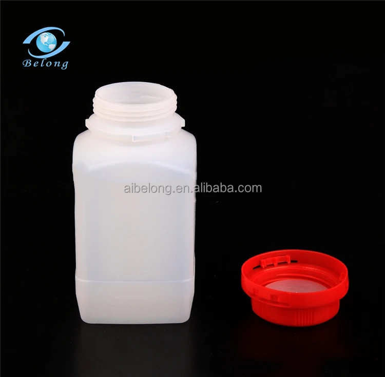 IBELONG Wholesale laboratory HDPE clear Plastic narrow mouth Square reagent bottle with tamper evident cap supplier