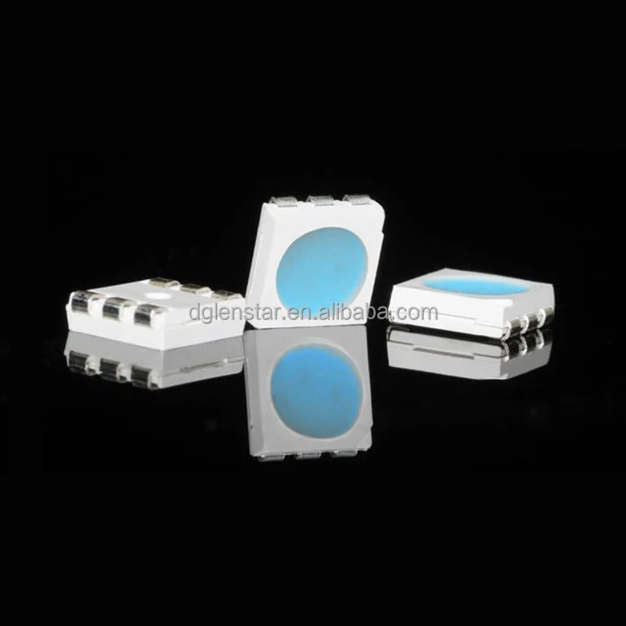 PLCC6 5050 Series 3Chips White Surface High Brightness Ice Blue type SMD LED Diodes