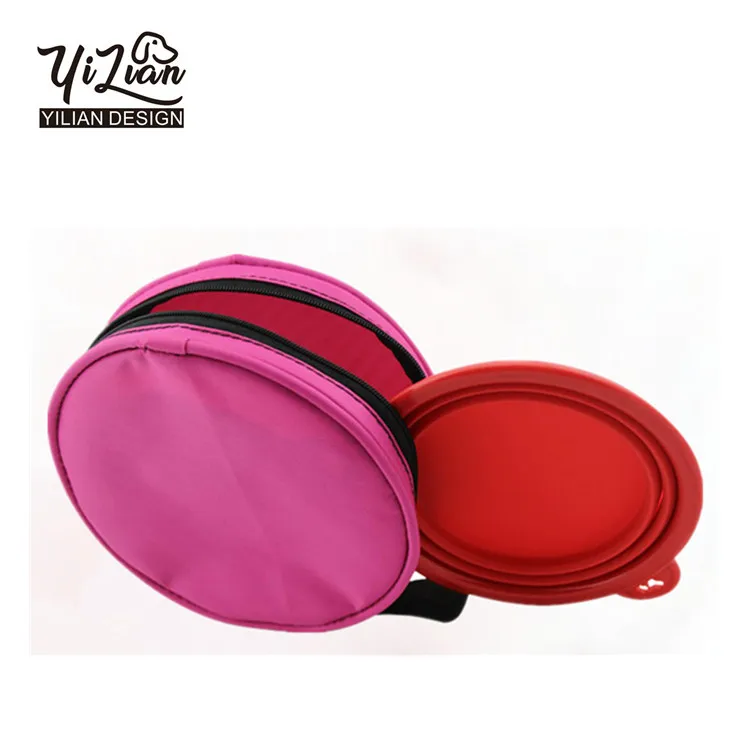 Горячие новые продукты для 2019 выбитый логотип силиконовый складной собака чаша с мешком