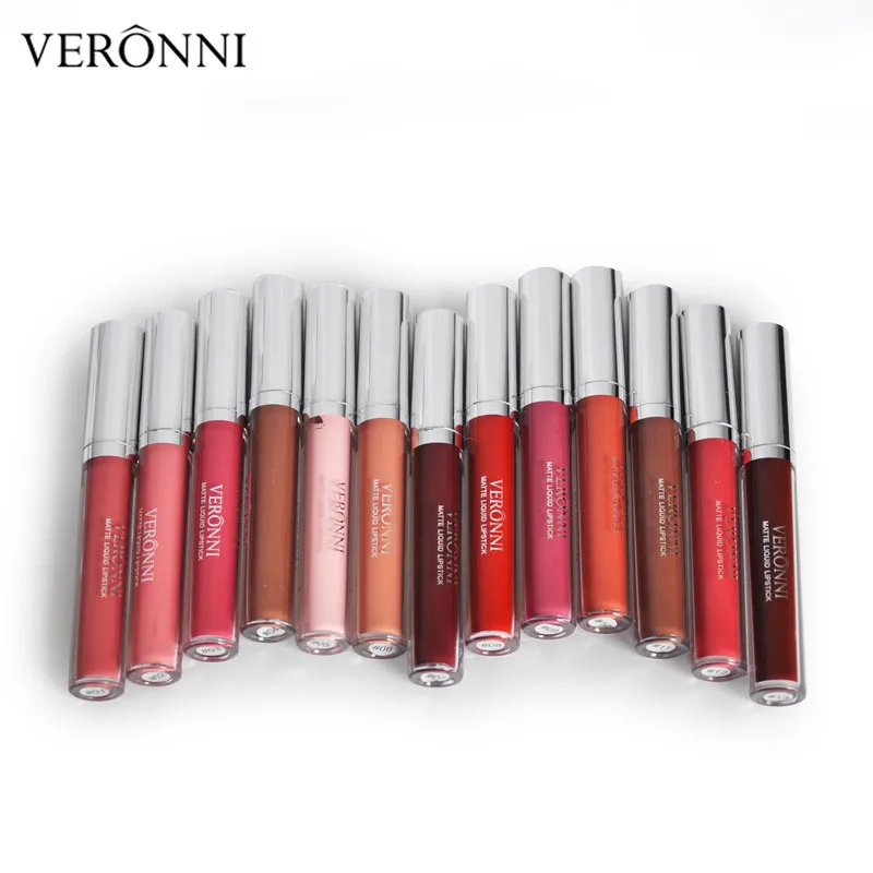VERONNI Liquid Matte Vegan Lipstick Waterproof Red Lip Makeup Tattoo Lasting Tint Plumper Lip Gloss Rouge A Levre Mat Labiales