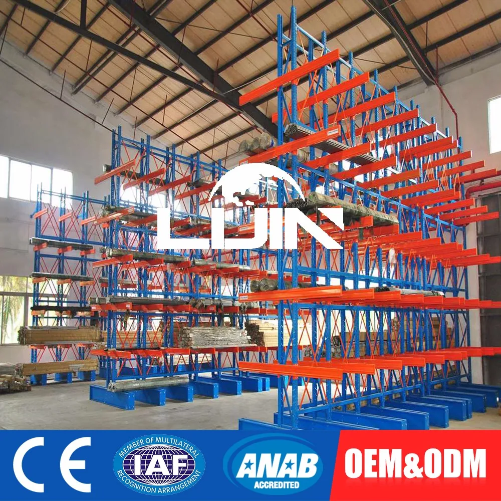 Custom Size Tube Warehouse Cantilever Racking Storage Garage Shelf For Rebar Storage