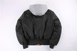 Wholesale ma1 casual hooded green plain bomber jacket men