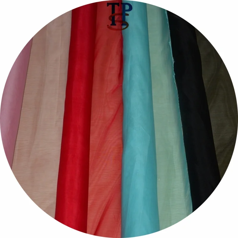 
solid plain dyed 100% pure silk organza voile gauze fabric 