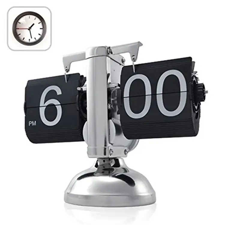 Decorative mechanism giant auto flip desk table alarm clock,automatic flip calendar clock