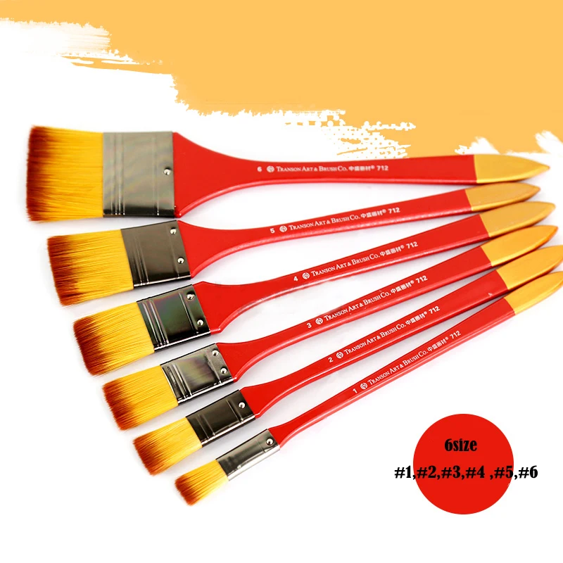 Artist Brush With Nylon Hair/ Painting Brush With Long Handle In Red/Wall Paint Brush