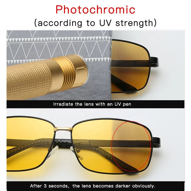 
2019 Ready Goods High Quality Classic Wholesale Men Photochromic Eyewear Night Vision Goggles Polarized Sunglasses 2807BN 