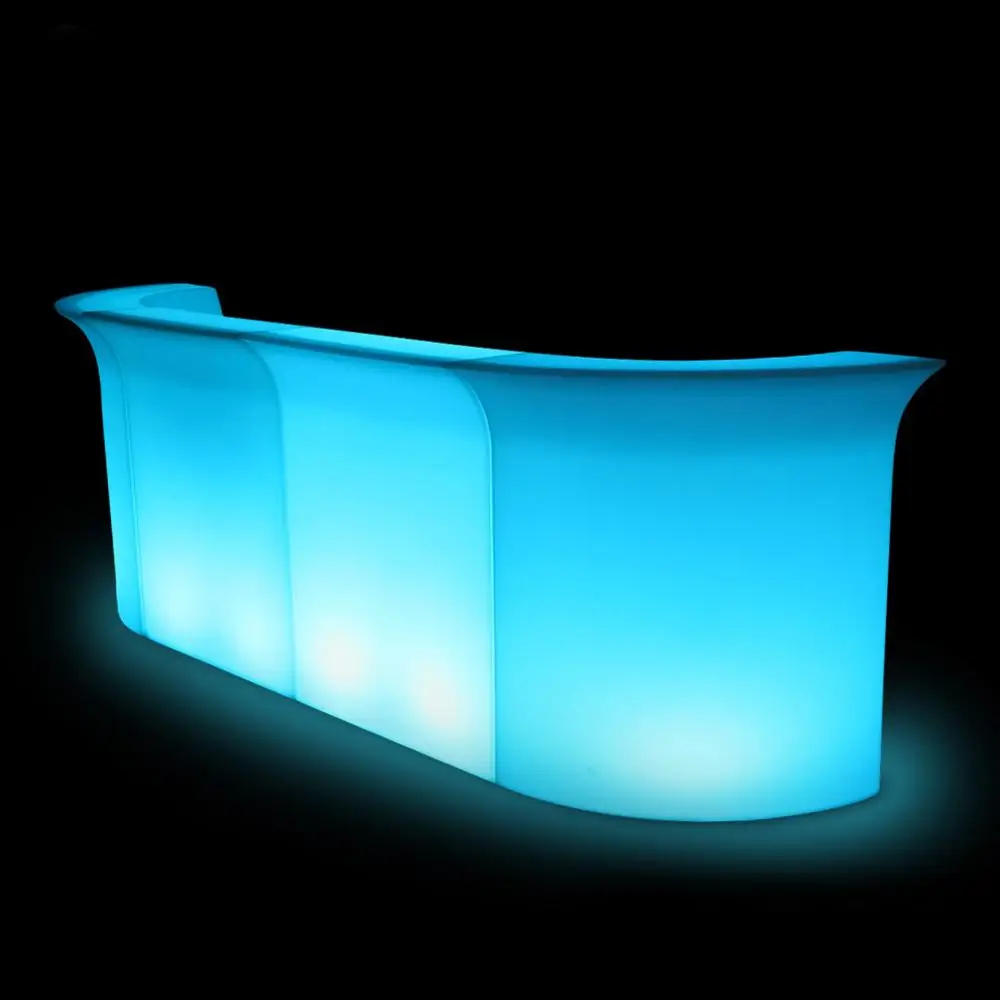 Glowing waterproof modern led furniture PE plastic table led bar counter