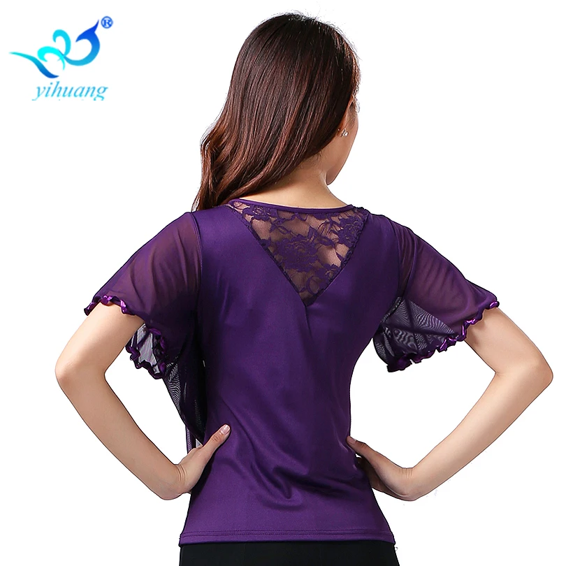 Factory Wholesale Cheap Women Girls Sexy belly dance Salsa Cha cha Rumba Practise Wear/Costume Ballroom Latin Dance Tops