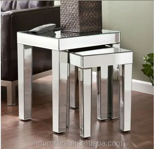 
 MR-4T0100 набор из 2 современных зеркальных столов, современный зеркальный диван, боковой столик  