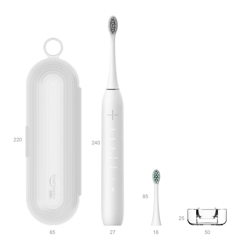 Food Grade Sonic Electric Toothbrush Inductive Charging 5 Modes IPX7 Waterproof Adult Travel