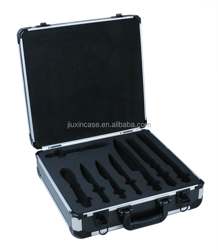 Lockable Aluminium Sword Box 40.5X39X14cm Aluminum Knife Storage Packaging Box Hard Case With Foam