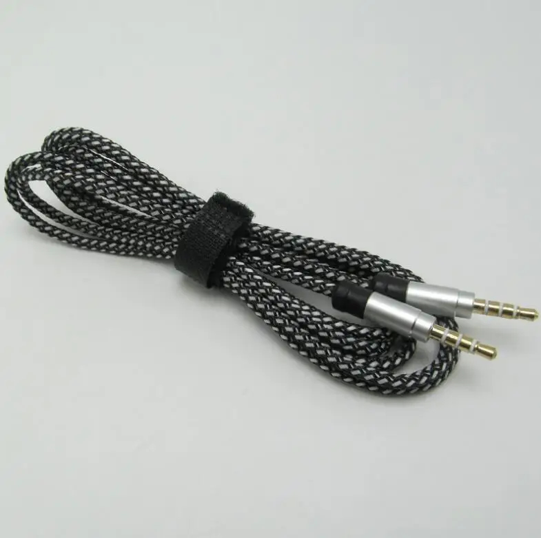 Twine braided Audio cable 1.5 m nylon AUX cable colorful metal 3.5 to 3.5 male