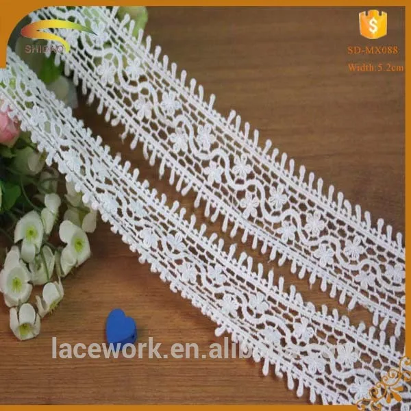 venice white eyelet pom pom embroidery cotton ladder decorative lace trim