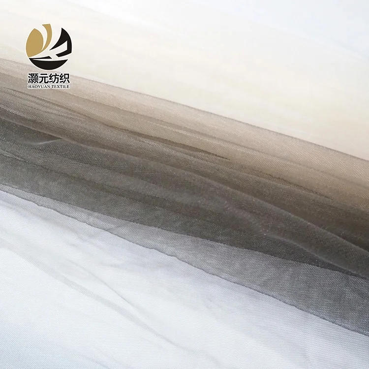 Customized color gradient color army green printed bridal nylon tulle mesh fabric