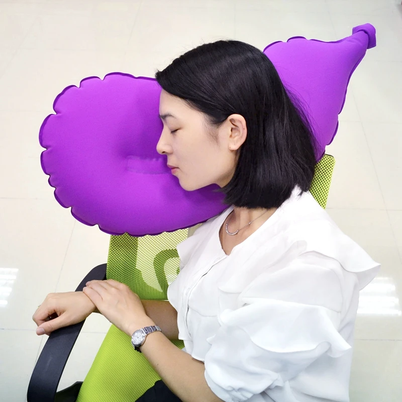 New Aubergine Shape Airplane Inflatable Travel Pillow with Free sample