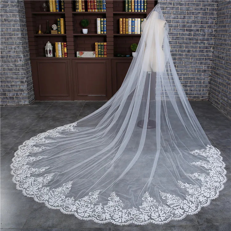 
3m long bridal veil China Cheap Ivory Bridal Veils One Layers Simple Tulle Wedding Veils 