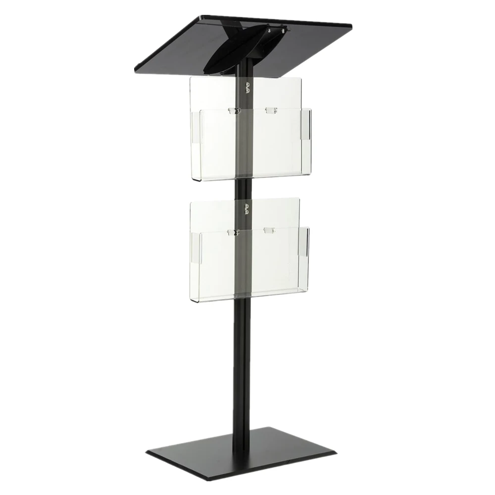 Modern Acrylic Podium Pulpit Lectern with 6 Brochure Pockets