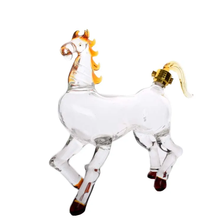 500ml 1000ml Horse Shaped Glass Decanter Animal Shaped Wine Bottle