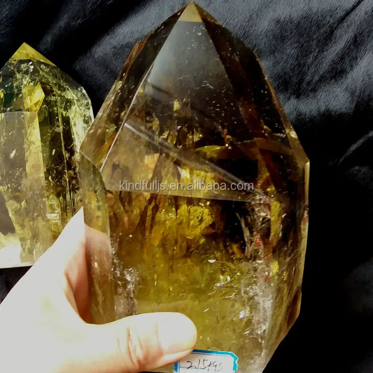 top quality natural rock polished citrine quartz stone wand yellow crystal points for sale