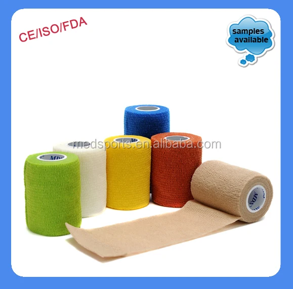 
Hand Tear Latex Non-woven Printed Colorful Cohesive Vet Wrap Bandage 
