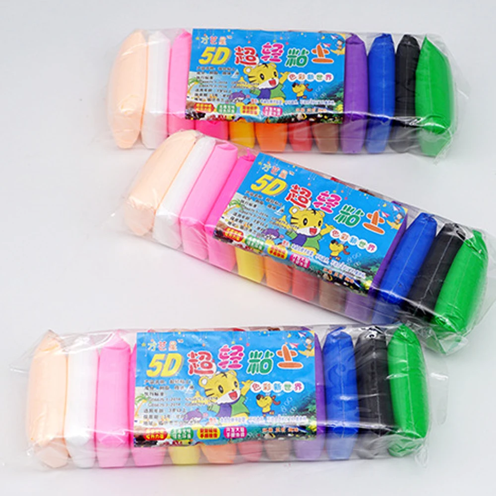 Light Clay Air Dry Polymer Plasticine Modelling Clay Super Light DIY Soft Creative Handgum Educational Clay Toys 12 Color/set