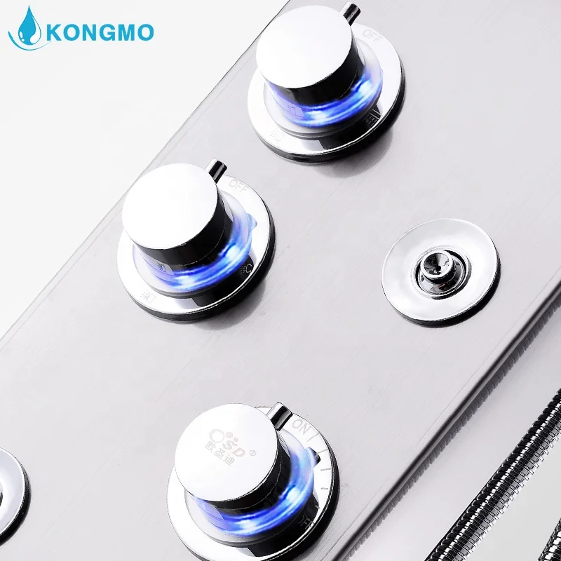 
Newly Luxury Brushed Bathroom Shower Faucet LED Shower Panel Column Bathtub Mixer Tap With CE certificate 
