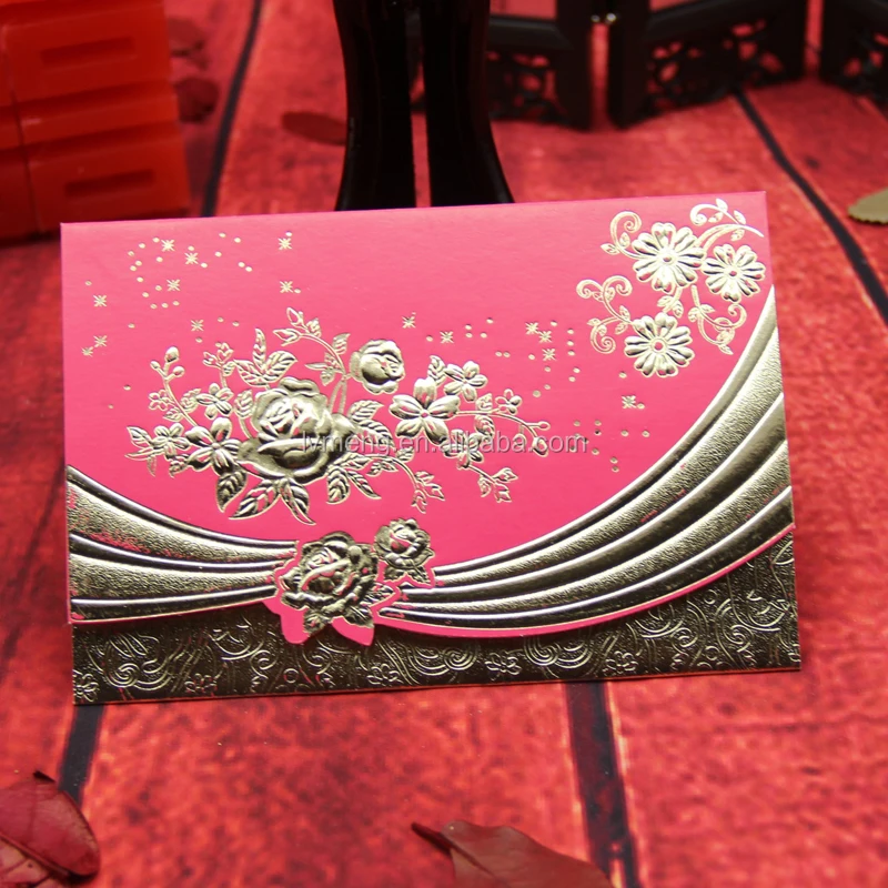 Romantic wedding invitation card hot stamping/ new arrival cheap price wedding small cards