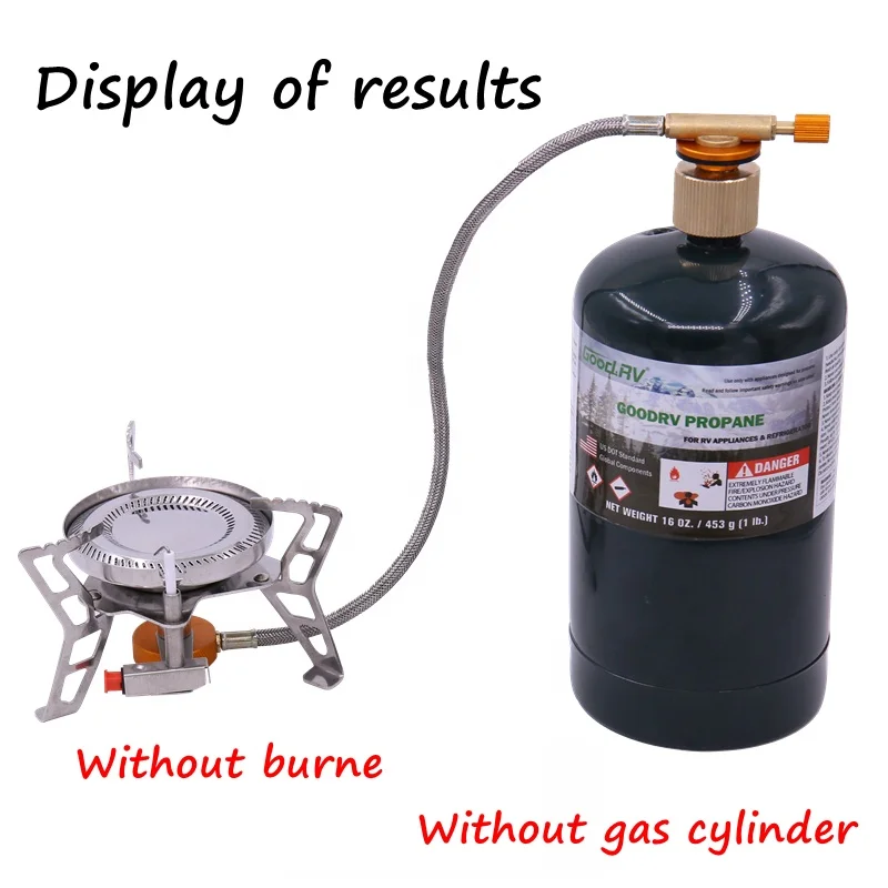propane small gas tank input outdoor camping stove refill cylinder LPG canister adapter