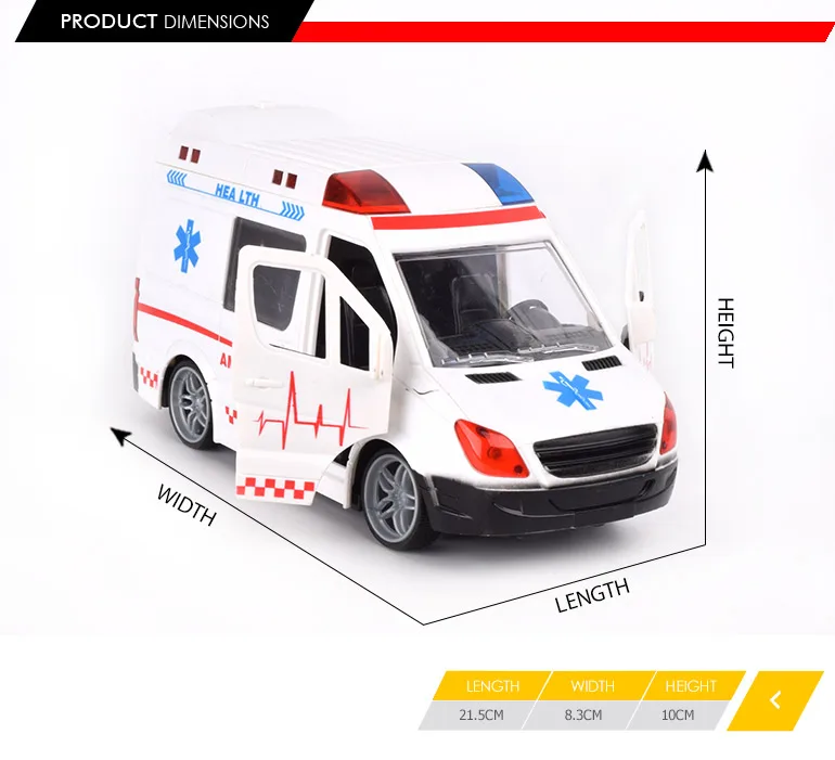1:32 6 lights and sounds and opening doors rc ambulance for kids