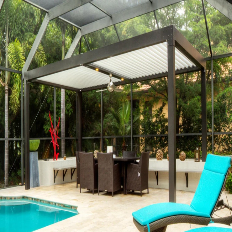 Retractable Aluminum pergola/ outdoor patio roof/ terrace canopy