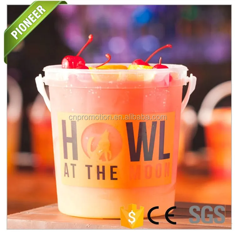 Plastic 32oz buckets Cruzan. Rum Plastic Beach Bucket drinking cup