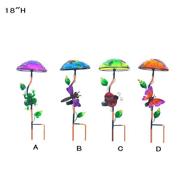 Солнечный гриб стойка свет Стрекоза Лягушка бабочка сад Декор