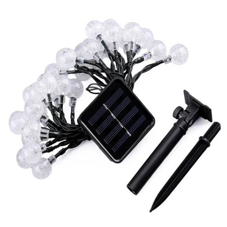 outdoor waterproof led 20ft 30 Crystal Balls Solar Globe LED Fairy String Light solar garden lights