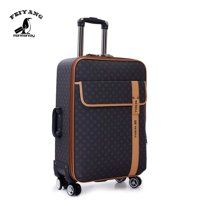 Soft PU Travel Luggage trolley luggage/bag for business travel suitcase