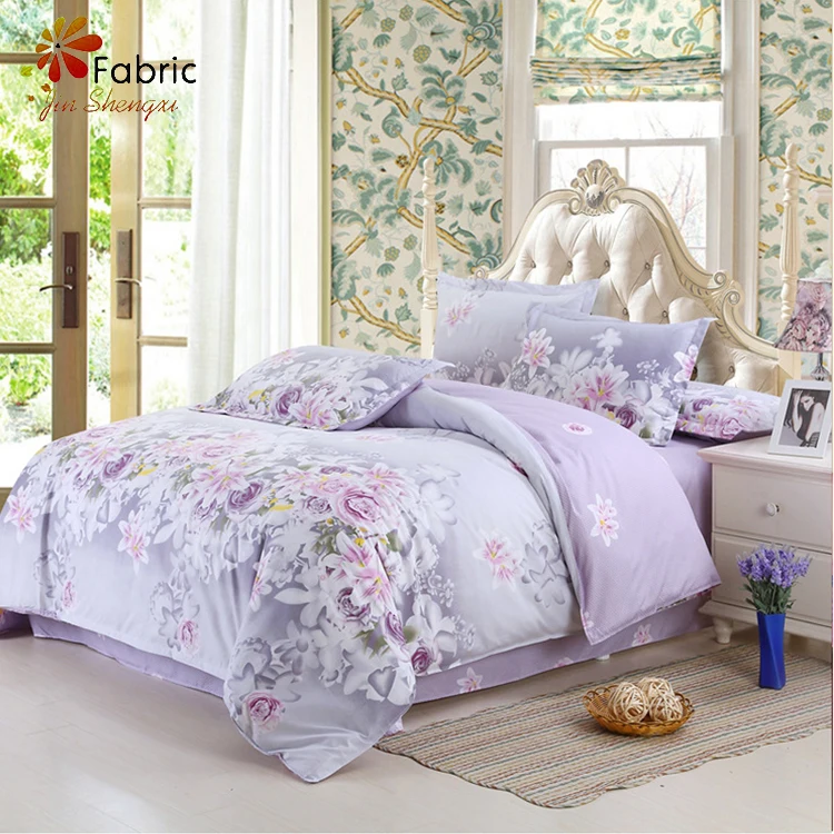 Wholesale luxury comforter set bedding / bed linen feather printed bedding set for kids