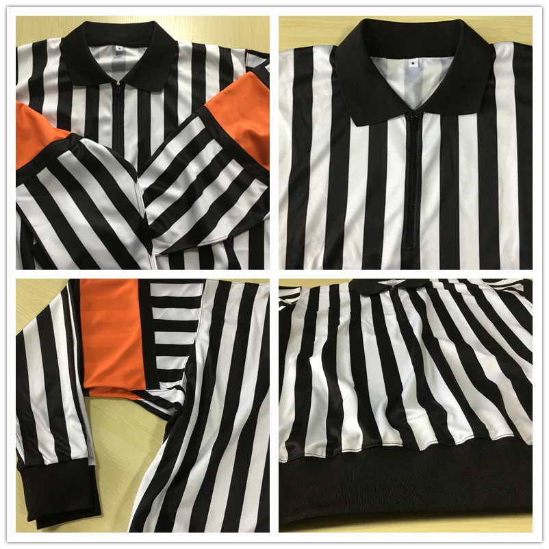 Wholesale sport dry fit polyester long sleeve hockey referee shirt