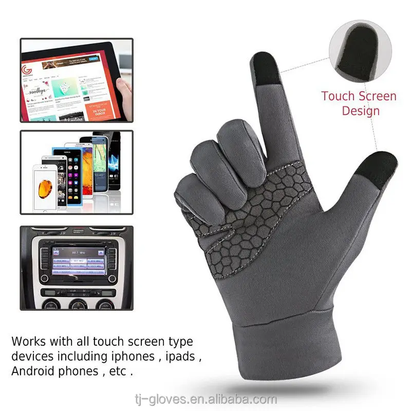 Grey Waterproof Smartphone Touch Screen gloves