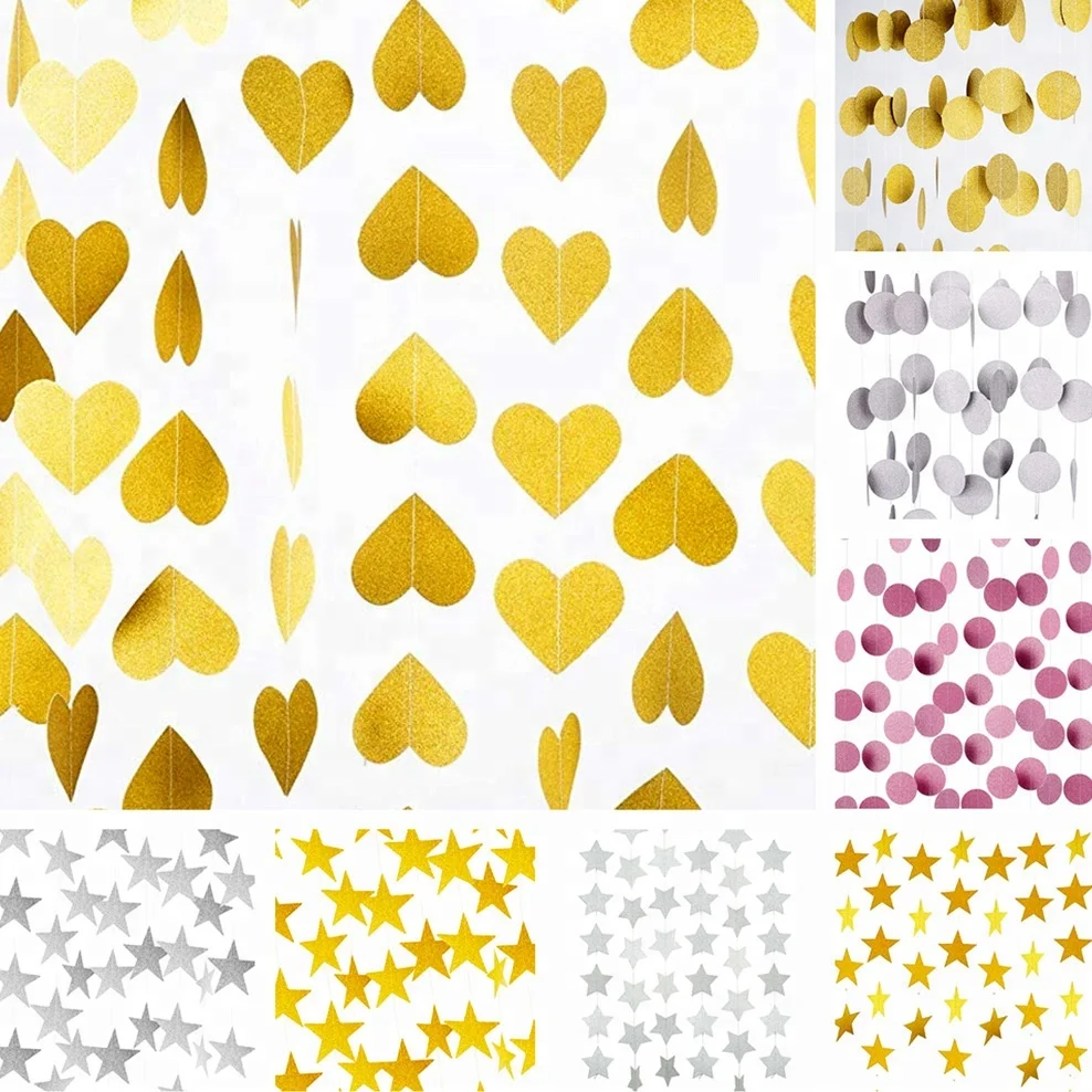 Hstyle розово-золотистая цветная блестящая круглая точечная гирлянда подарки для невесты на душ принадлежности девичника-2 метра S223