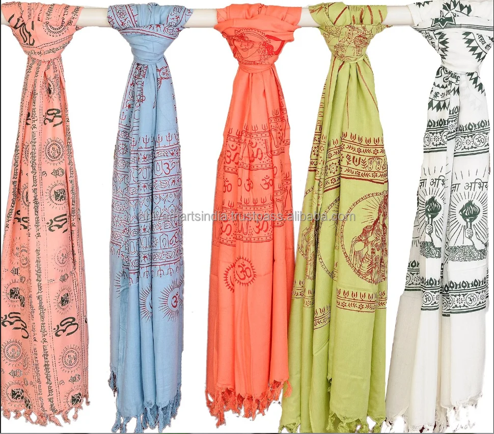 Дизайнерская жаккардовая шаль длинная Красочная Печатная узорная медитация Йога молитва ручной работы в Индии