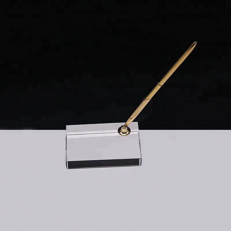 
Factory manufacturing 3D laser engraving crystal pen holder stylish crystal pen holder with clock for gift or table decoration 