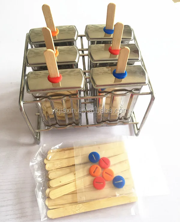 6pcs Stainless steel popsicle mould set new model